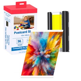 Compatible with Canon Selphy Series Ink and Paper, KP-36IP 1 Color Ink Cassette and 36 Sheets 4 x 6 Paper Glossy for Selphy CP1500 CP1300 CP1200 CP1000 CP910 Printer(36 sheets and 1 ink cartridge)