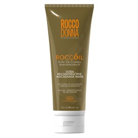 Rocco Donna Mascarilla Ultra Reconstructiva De Macadamia | Aporta Suavidad Y Brillo | Para Cabello Seco, Dañado Y De Todo Tipo | Sin Sulfatos | 8 Oz