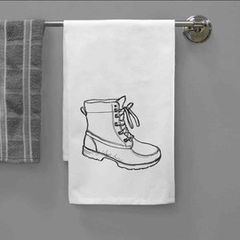 Azeeda 'Work Boot' White Cotton Tea Towel/Dish Cloth (TW00037654)