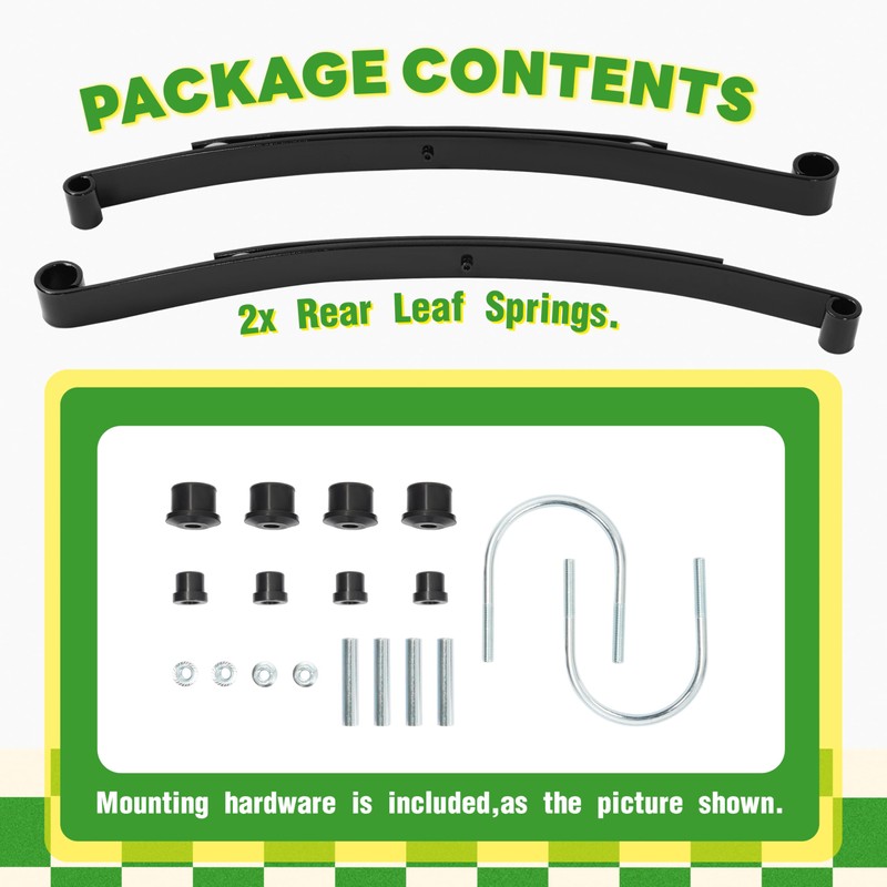 WUTIST Heavy Duty Rear 2-Leaf Spring Kit Compatible with 2008-UP