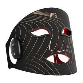 INIA GLOW Wireless LED Face Mask, 2-Year Warranty, Portable and Rechargeable for LED Facial Mask Skincare at Home and Travel, The Ultimate Gift Choice for the Season - Color: Wireless Black
