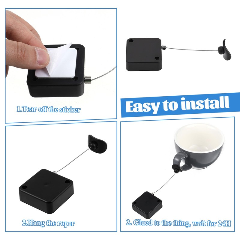 Retractable Remote Control Tether Remote Control Security Lanyard Lock with