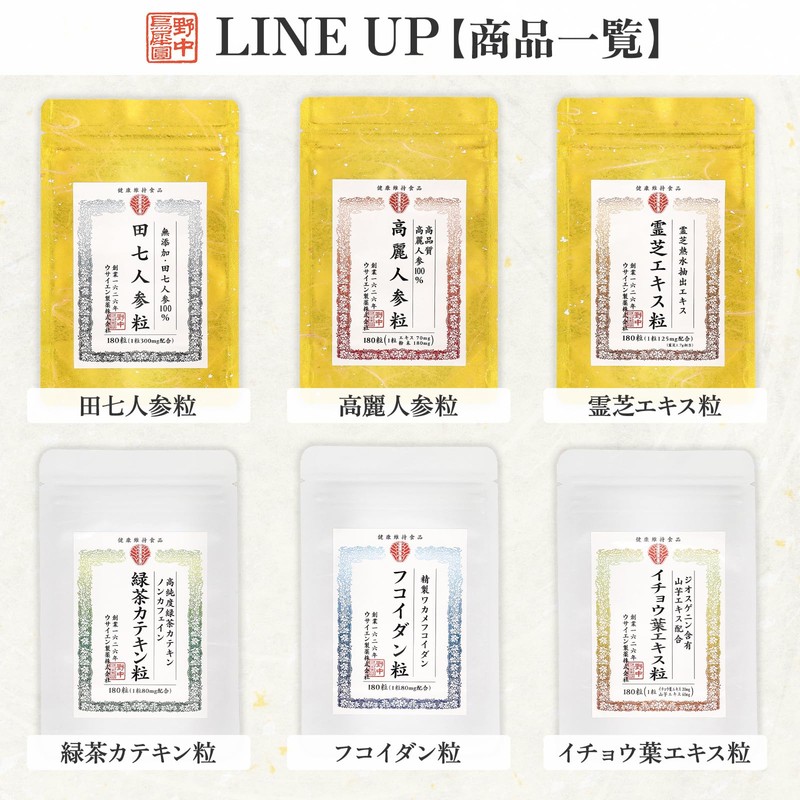 【製薬会社監修】野中烏犀圓 田七人参粒 田七人参100％ サプリ 30日 180粒 無添加