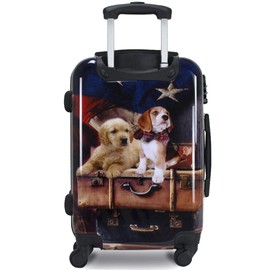 Chariot Dog Lovers Freedom Pups Hardside Expandable Spinner Luggage Perfect for Adults and Kids, Carry-On 20-Inch