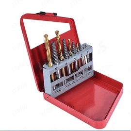 10PCS Screw Extractor, Left Hand Drill Bit Set, Easy Out Bolt Extractor with Metal Index Case, Alloy Spiral Flute Drill Bits For Pull out Stripped or Damaged Screws (Red)