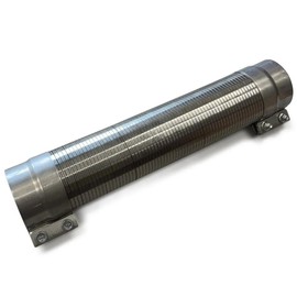 Stainless Steel Flexible Exhaust Flex Pipe w/Band Clamps - 5" X 12.5" Long