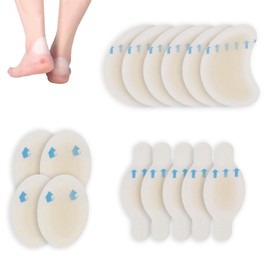 15 Pcs Blister Plasters Invisible Hydrocolloid Gel,Blister Gel Guard,Bandages Blister Cushion Pad for Heel Foot Toe and Guard Skin(6 Crescent Shaped Tablets+5 Bar Shaped Tablets+4 Oval Shaped Tablets)