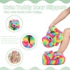 ROVANCHY Teddy Bear Slippers Rainbow Cute House Animal Slippers For