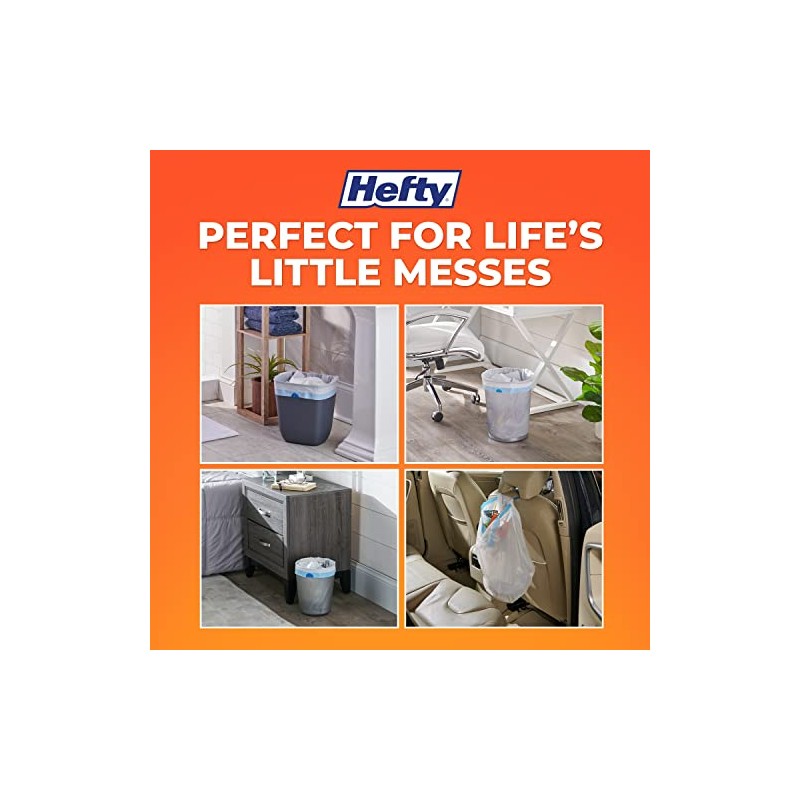 Hefty Bolsas de basura medianas, aroma de agua marina, 4