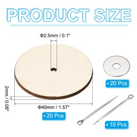 PATIKIL 40mm Doll Joints, 10 Set Removable Cotter Pin Joints Connector and Fiberboard Tray for Bear Limbs Making Head Joints DIY Crafts Accessories