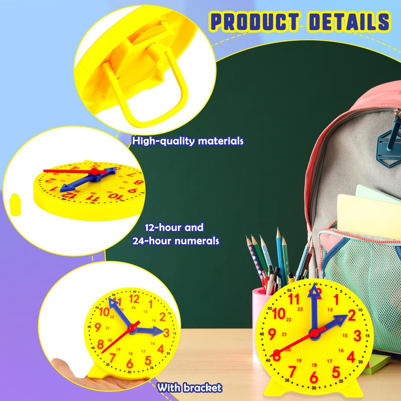 Octaday 28 Pcs Teaching Clock Kit 4 inch to Tell