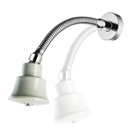 Adjustable Shower Arm, Chrome 11.8 Inches Flexible Shower Head for Small Shower Stall High Pressure Shower Head Extension Arm with Flange