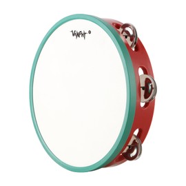 VANPHY Tambourines for Beginners Hand Held Tambourine Drum 8 inch Metal Jingles Percussion Musical Instruments for Accompaniments and Christmas Decorations(Red Green)