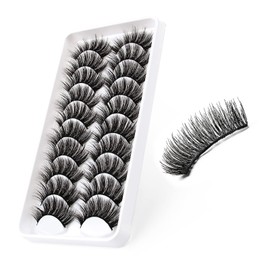 MAEXUS 10 Pairs Extra Long False Eyelashes Super Dense False Eyelashes for Actress and Cosplay Makeup False Eyelashes Soft and Comfortable Part False Eyelashes for Doll-like Sweet Eyes Creating
