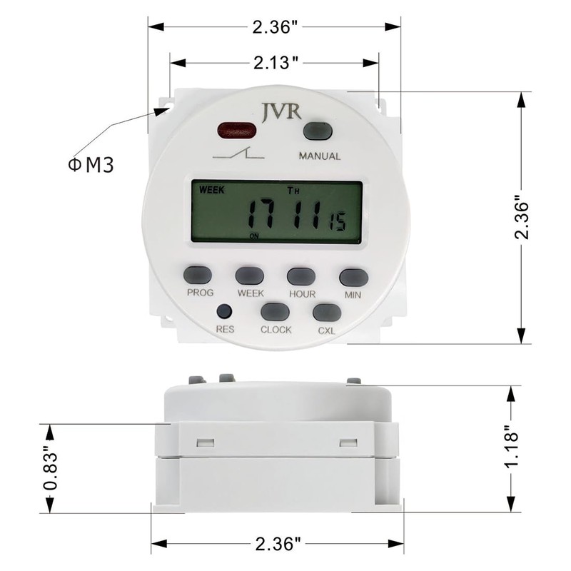 12V Timer Switch - Programmable, DC/AC/Solar Battery Powered | 12
