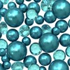 100 Floating Turquoise Blue Pearls & Matching Sparkling Gems-Fills 2