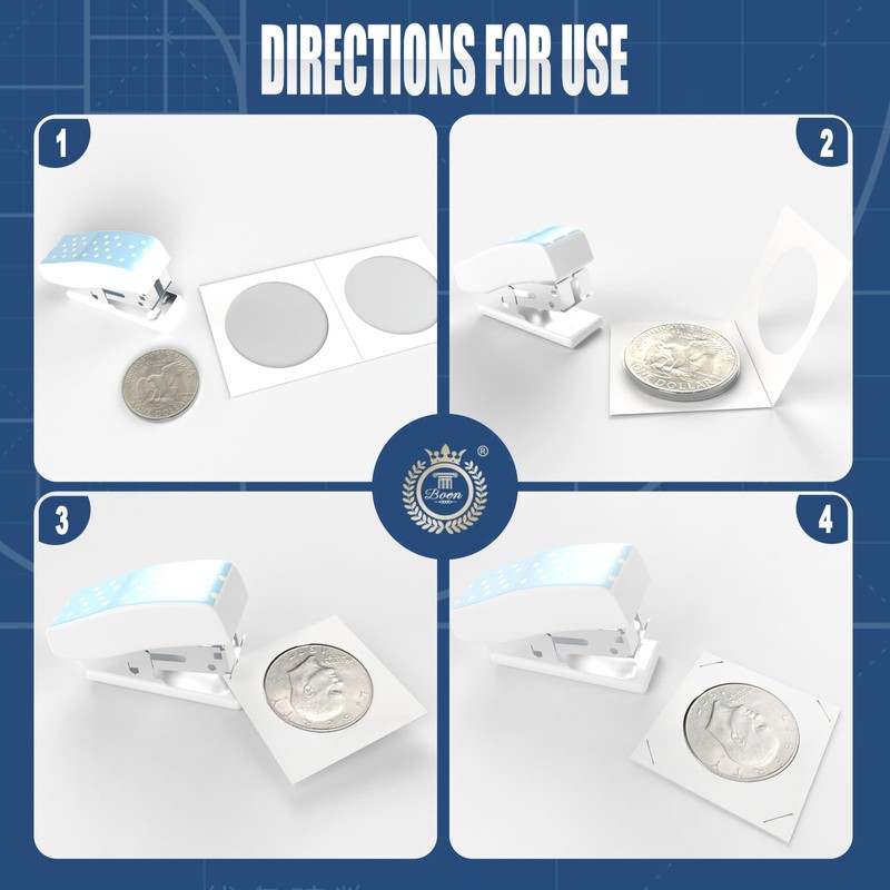 Boen 600PCS Coin Flips in 6 Sizes Cardboard Coin Holders