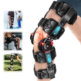 Dnogjo Hinged Knee Brace for Women&Men, Knee Brace with Side Stabilizers Provides Elastic Support, Knee brace for Meniscus Tearcan Improve Mobility and Relieve Pain, Reduce Knee Pressure（Black）