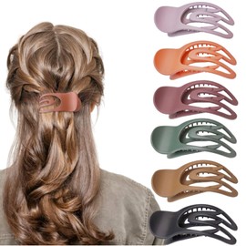 6PCS Flower Hair Claw Clips Non-Slip Matte Flower Hair Clips for Women Cute Hair Clips, Hawaiian Hair Flower Clip Large Plumeria Hair Clip Strong Hold Hair Claws Hair Accessories (6Pcs-Style B)