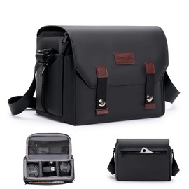 Bolsa para Cámara Mochila para Cámara Fotográfica Estuche Cámara con Divisores Extraíbles Bolso para Cámara Grande con DSLR Canon Nikon Sony, Negro
