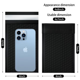 skardeco 4x8 Inch Black Bubble Mailers 80 Pack Self-Seal Poly Padded Envelopes Suitable for Small Businesses to Package and Mail Jewelry Cosmetics, Electronic Products, Cards (Black, 4 x 8-80)