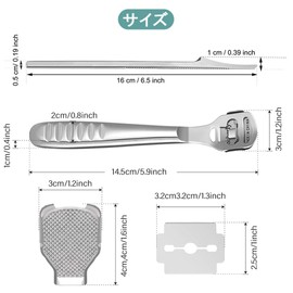DFsucces Exfoliating Sharpener, Fish Eye Removal, Stainless Steel, Exfoliating Care, Removes Plantar Stains, Fish Eye Cutter, Includes 10 Replacement Blades