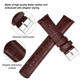 Ritche Christmas Gift 22mm Alligator Grain Watch Band Alligator Leather Watch Strap Quick Release Watch Bands for Men Women, Valentine's day Gifts for him or her, White Elephant Gifts, Stocking Stuffers for Men