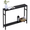 Timberer Narrow Console Table, 39.4” Sofa Table with Adjustable Shelf,