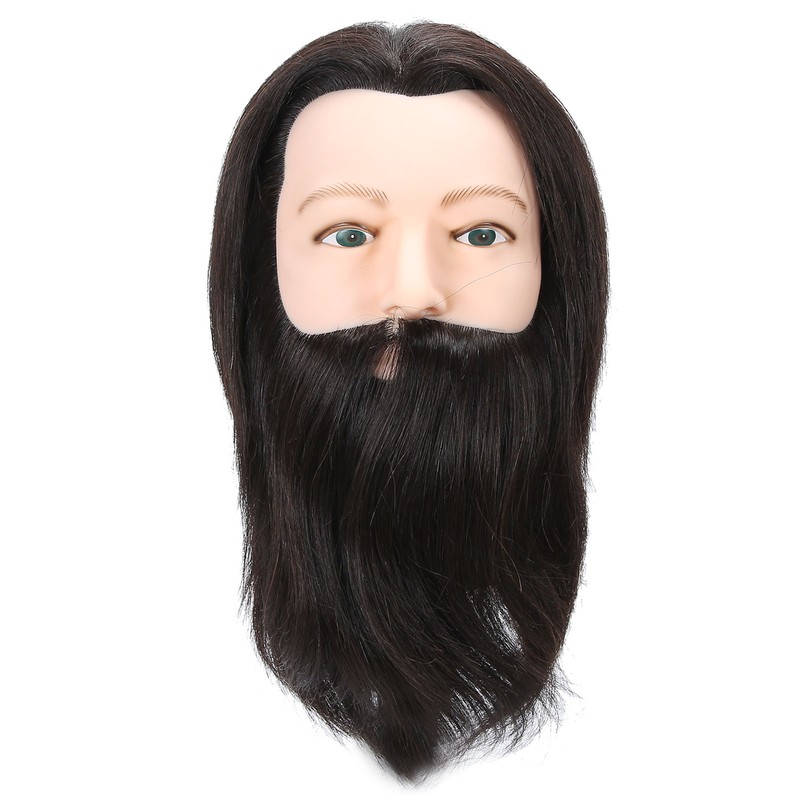 Salon Male Mannequin Head Human Hair Practice Hairdressing Training Head