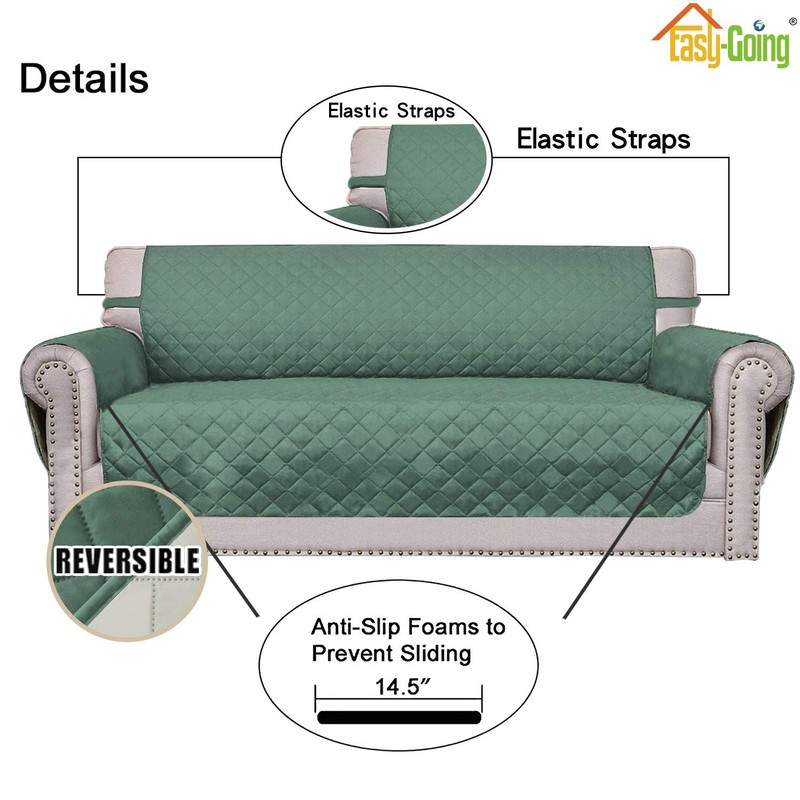 Easy-Going Reversible Couch Cover for 3 Cushion Couch Sofa Cover