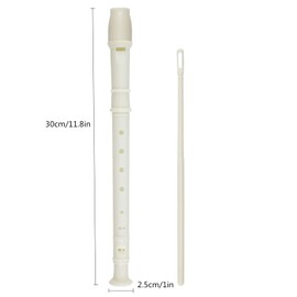 6 PCS 8 Holes Soprano Recorder, Plastic Soprano Recorder Instrument Descant Flute Recorder German Style Soprano Recorder with Cleaning Rod for Kids, Students, Beginners, Class Rewards