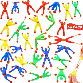 30 Pcs Sticky Men Window Crawler Men, Multicolored Sticky Wall Climbers, Stretchy Men Party Bag Fillers Sticky Toys for Kids Unisex Classroom Rewards Prizes Novelty Toys Parcel Gifts for Boy Girls