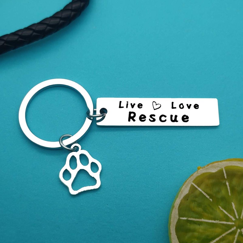Huwujiu Pet Rescue Gift Live Love Rescue Keyring Dog Lover