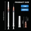 Pack of 30 1 ml Syringes, Plastic Syringes with Caps,