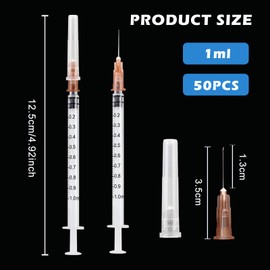 Pack of 30 1 ml Syringes, Plastic Syringes with Caps, Independent Seal Packaging, Minimum Scale 0.02 ml, for Feeding Animals, Liquid Measurement for Laboratory, Industrial Precision Application