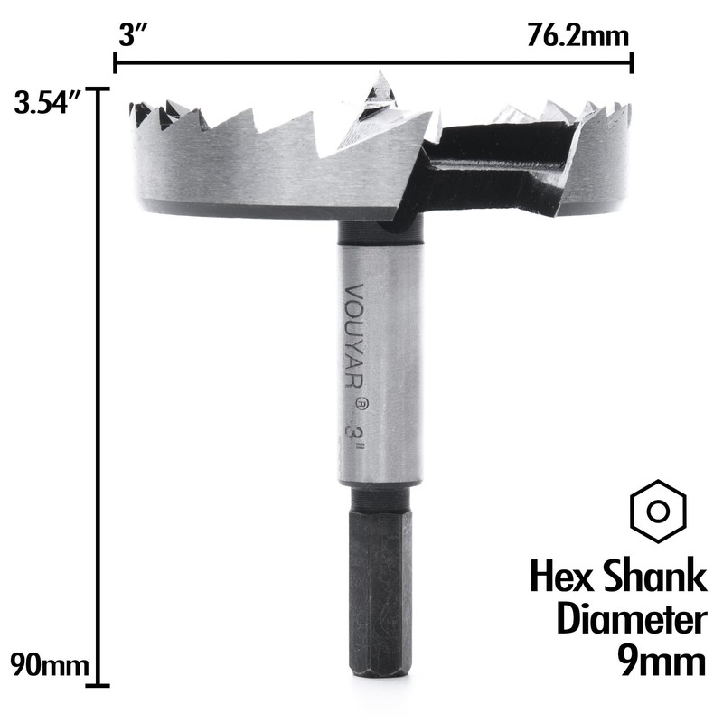 3 Inch Forstner Drill Bit, Saw Toothed Forstner Bit for