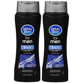 White Rain for Men 3 in 1 Shampoo/Conditioner/Body Wash Cool Ocean Wave - 15 oz, Pack of 2