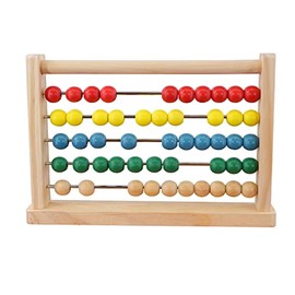 Wooden Bead Abacus Counting Number Frame Learning Maths Toy Made of Real Wood
