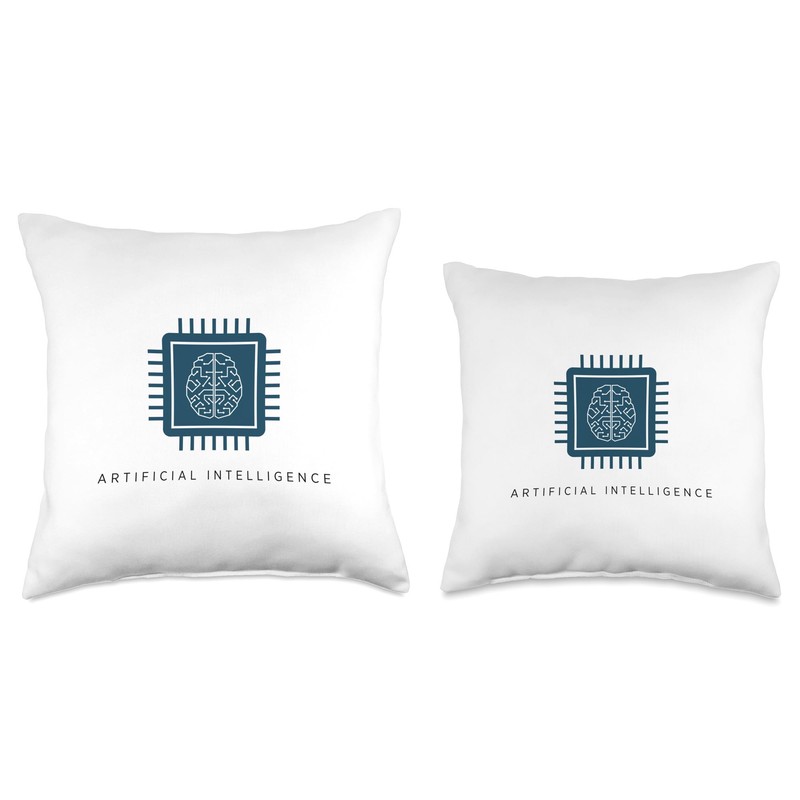 AI Artificial Intelligence Brain Computer Chip Technology Throw Pillow
