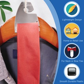 Black Neck Tie Hangers for Retail, Economic Plastic Tie Hooks (10 Pack)