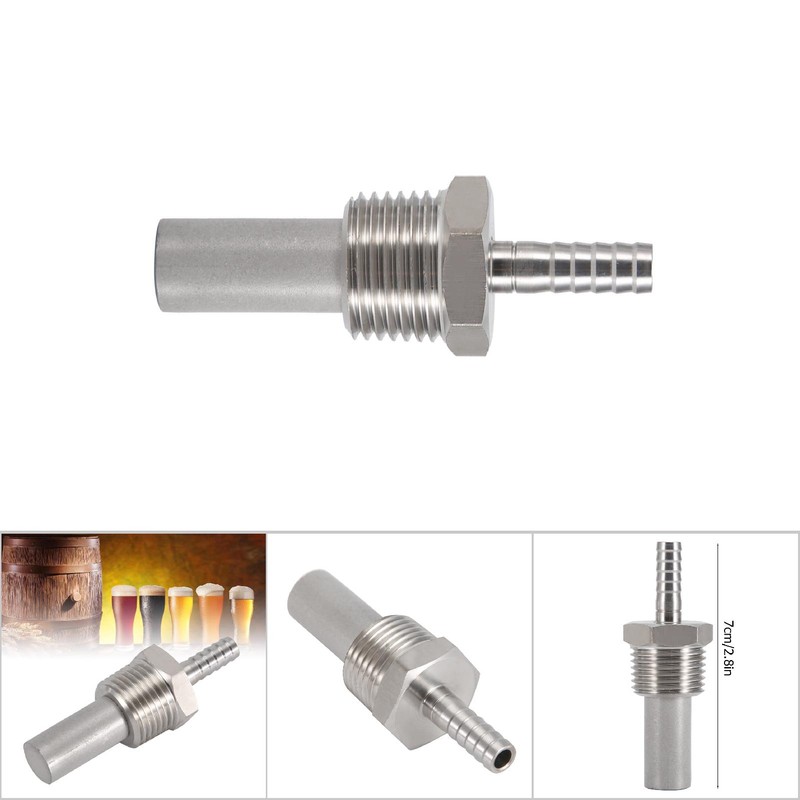 1/2" MPT Oxygen Stone 1/4'' Barb Inline Carbonation Aeration Homebrew