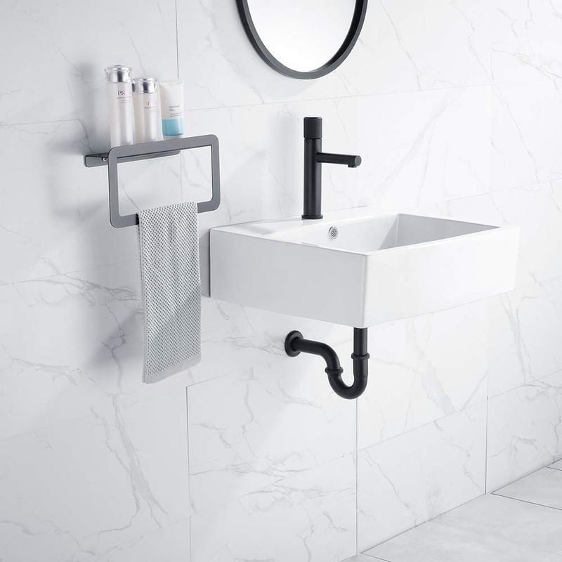 Siphon Black Matt for Washbasins and Washbasins, Keymark Brass Pipe
