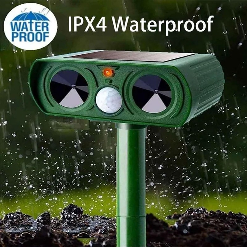 2PACK Ultrasonic Animal Repellent Outdoor Solar Animal Repeller with Motion