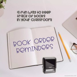 Trodat Book Orders Reminders Teacher Stamp, Teachers Stamp, Marking Stamp - GREEN