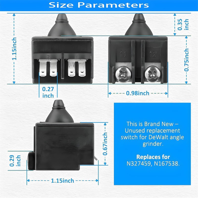 N327459 N167538 For Replacement Switch for DeWalt Angle Grinder Replaces