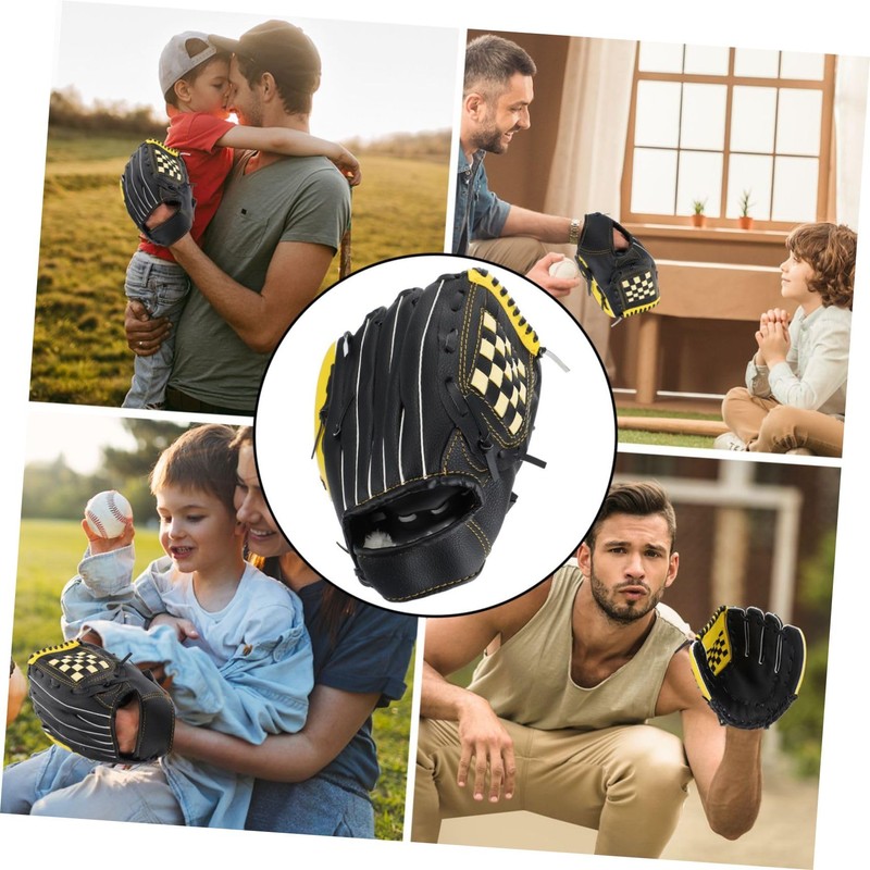 WHAMVOX Men's Black Baseball Glove Softball Gloves Baseball Accessories Protective