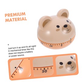 OHPHCALL 1Pc Cartoon Bear Kitchen Timer Creative Mechanical Timer Reminder for Cooking Baking Easy to Use for Adults Khaki Management Gadget