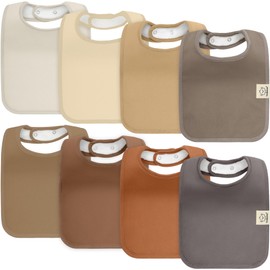 KeaBabies KeaBabies 8-Pack Organic Baby Bibs for Boys, Girls - Super Absorbent Cotton Drool Bibs for Baby Girl & Boy, Teething Toddler, Drooling Newborn, Ultra Soft & Machine Washable (Terracotta)