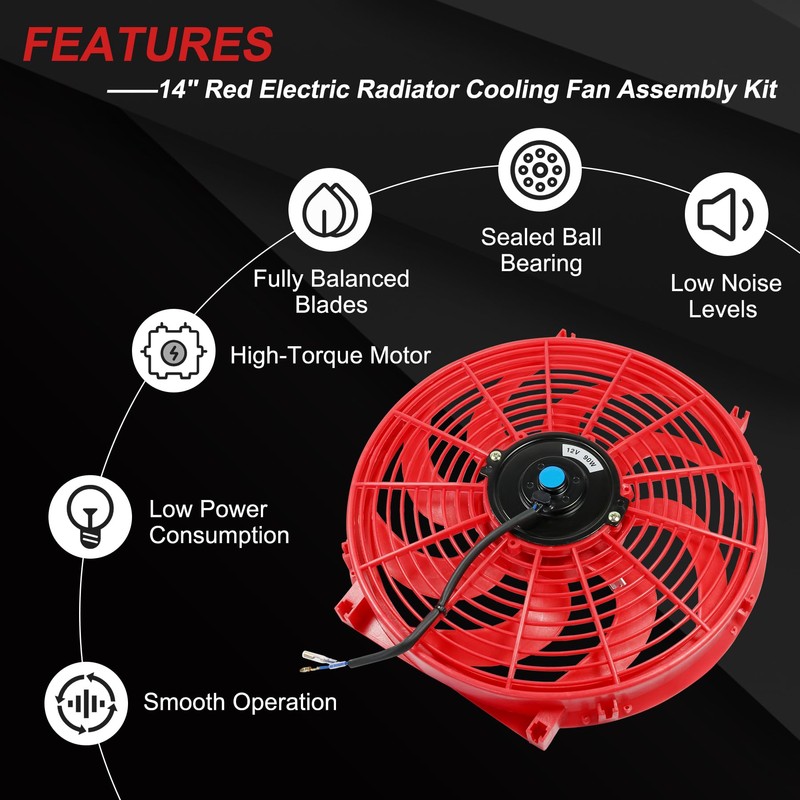 JDMSPEED New 14" Inch Universal Slim Fan Push Pull Electric