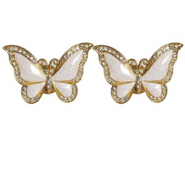 2 Piece Butterfly Handle Set, Metal Zinc Alloy Knob Single Hole Knob Handle for Kitchen Furniture Cabinet Cupboard Dresser (Gold)